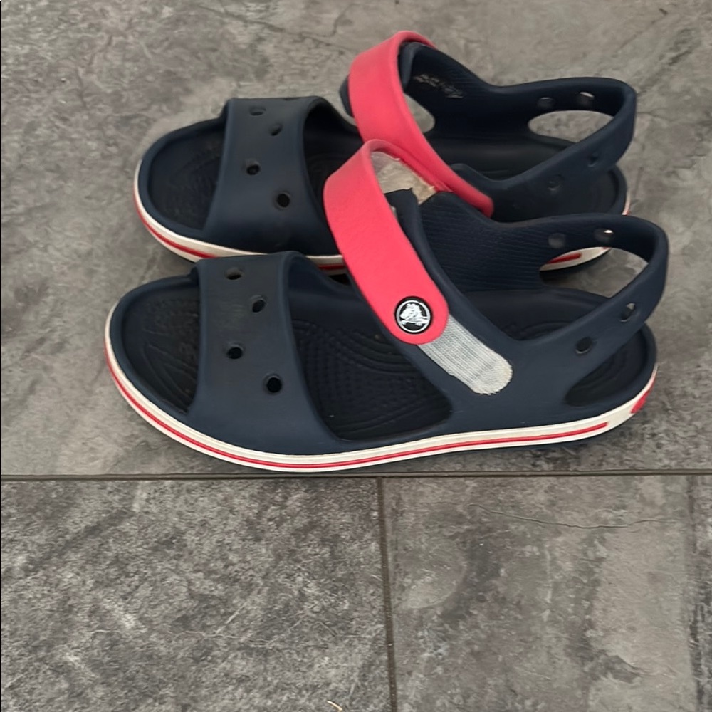 CROCS Kids Navy and Pink Sandals